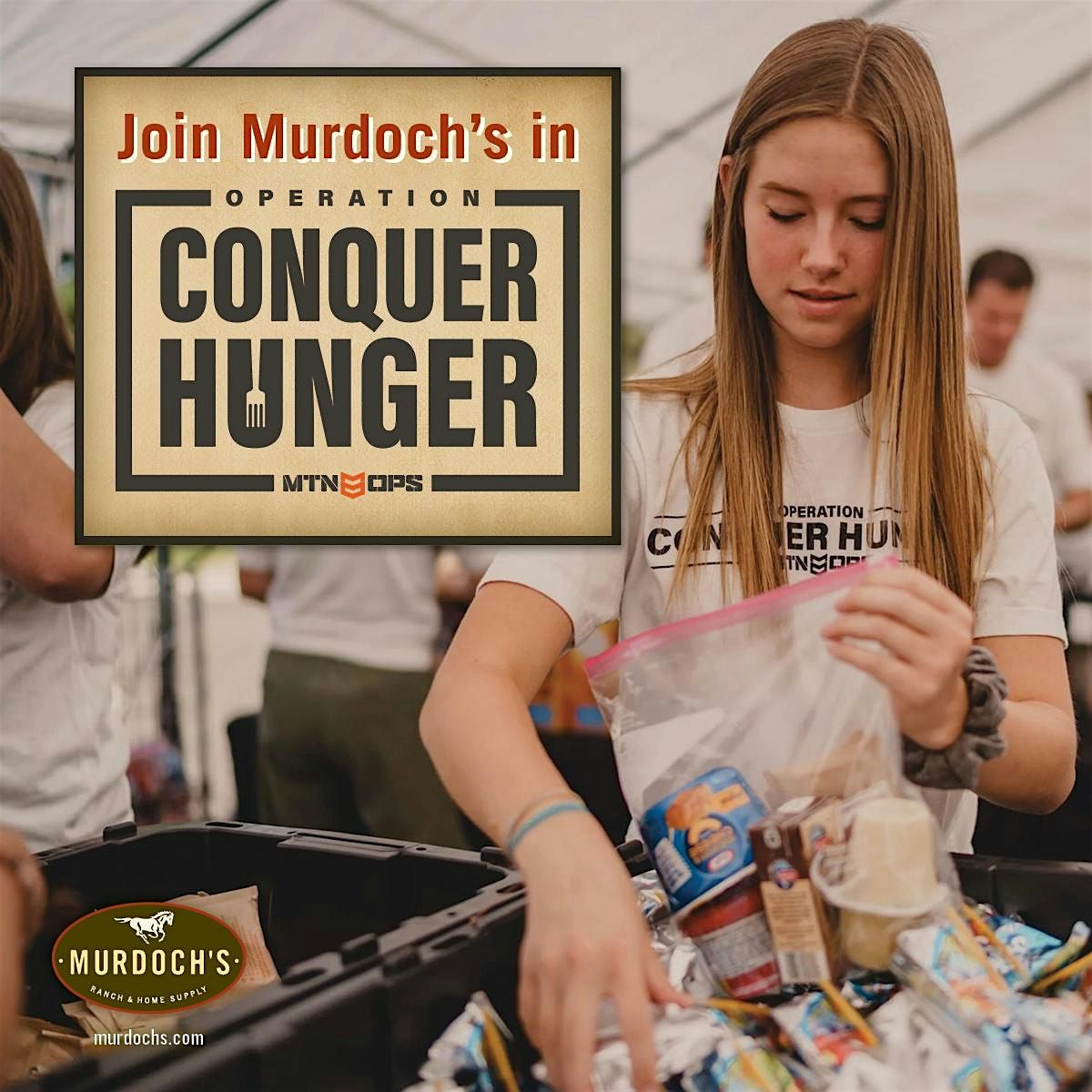 Conquer Hunger Volunteer Food Pack Event