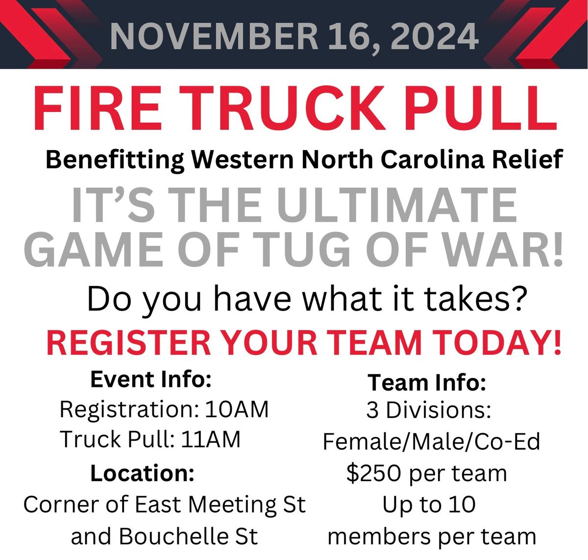 Fire Truck Pull for Western NC Relief