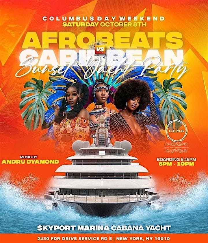 8\/3: Afrobeats Vs Caribbean Sunset Yacht Party