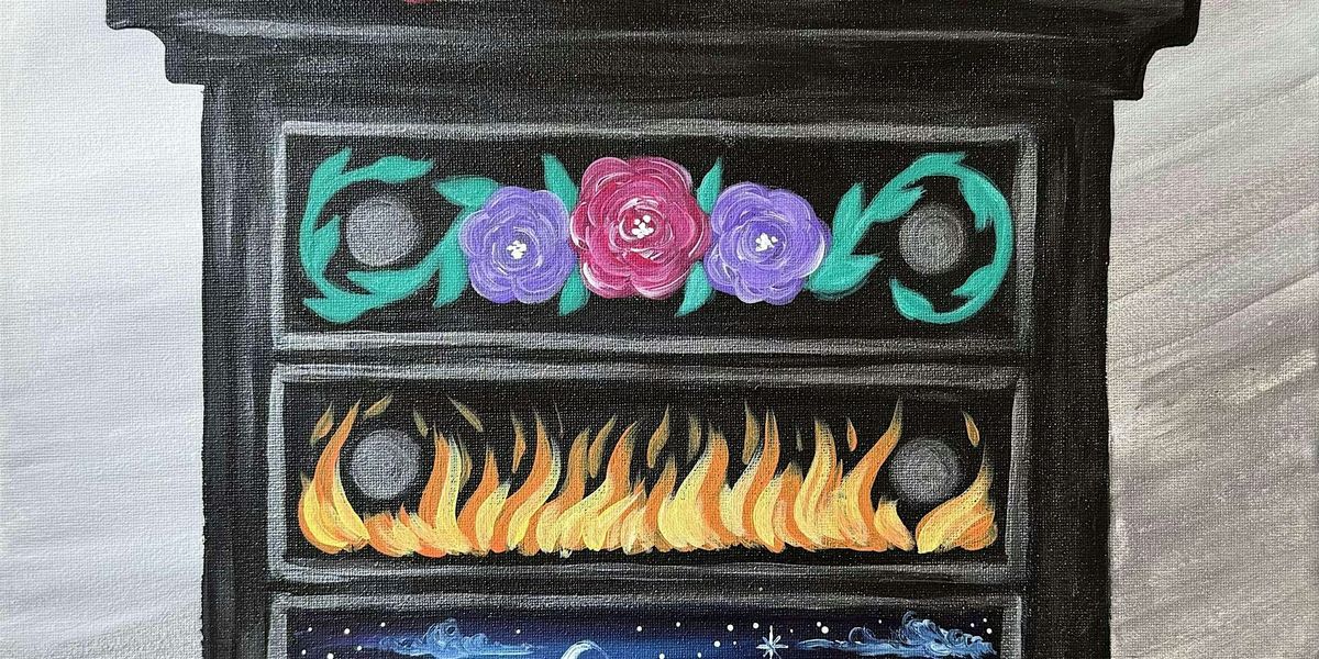 Flowers, Flames, and the Night Sky - Paint and Sip by Classpop!\u2122