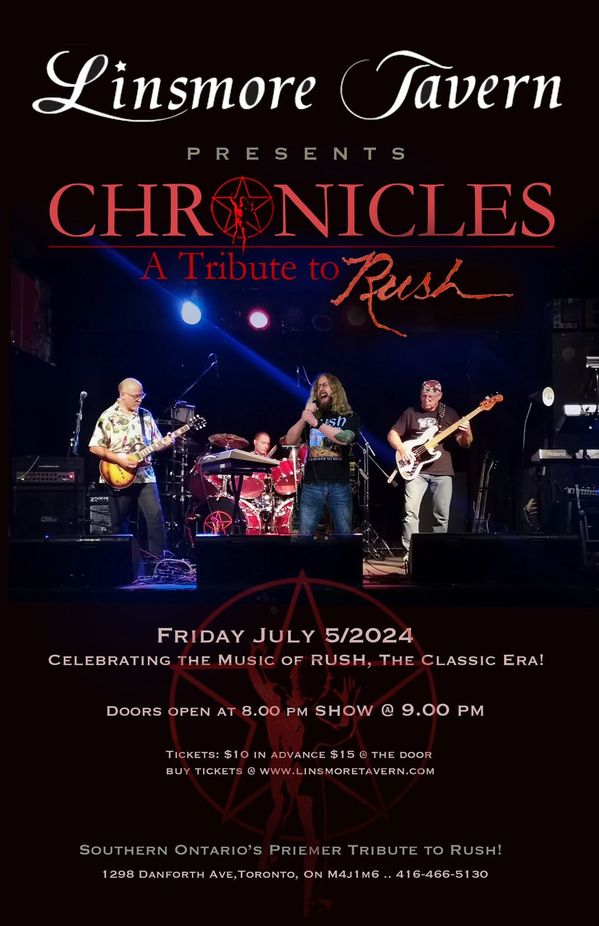 Chronicles: A Tribute to Rush Returns to the Linsmore Tavern!