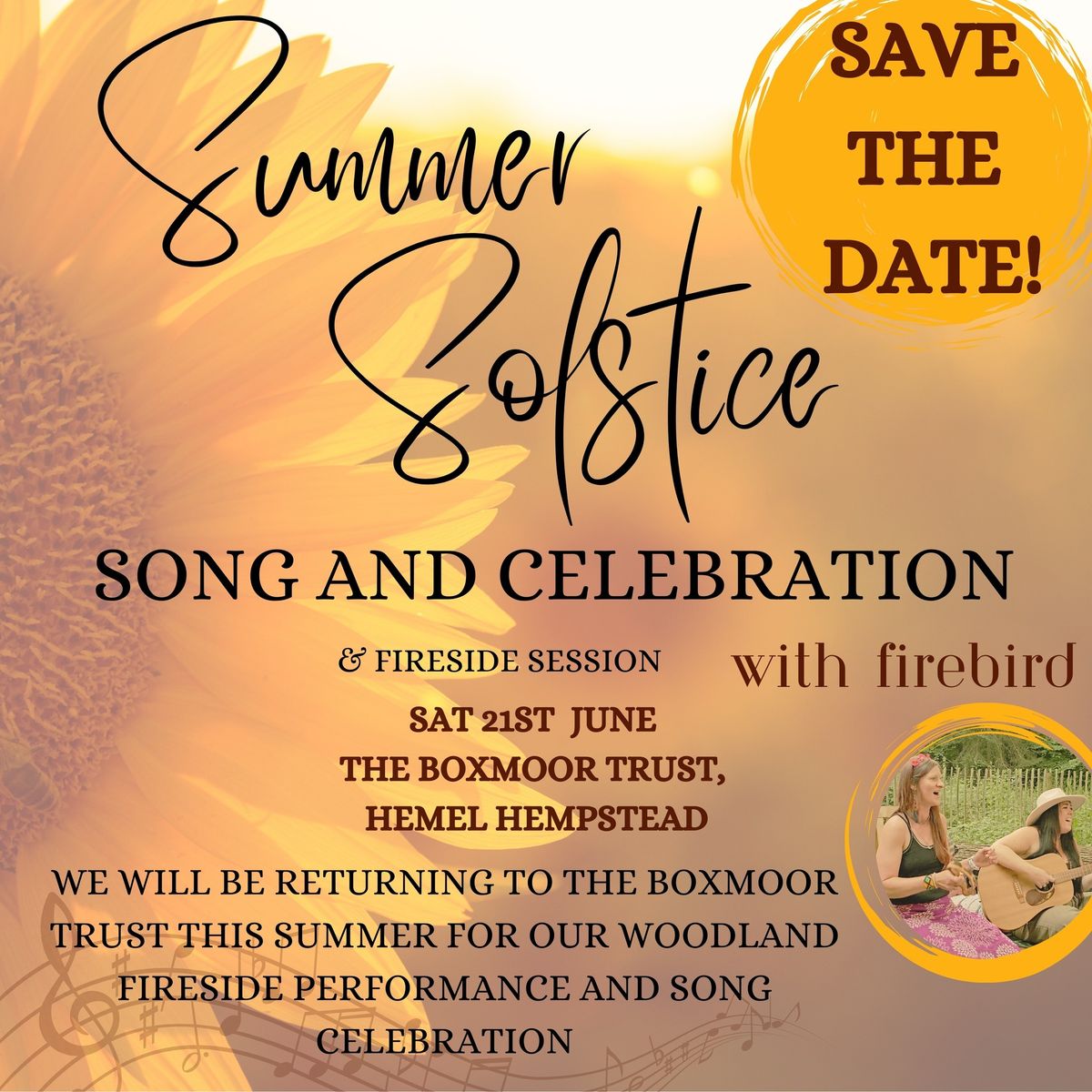 Summer Solstice Song, Celebration and Fireside Performance