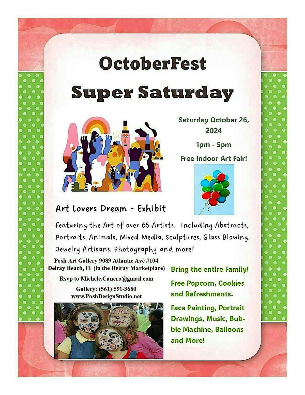 OctoberFest - Super Saturday!  Indoor Art Fair.  Featuring over 65 Artists.