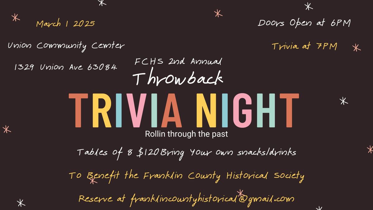 FCHS Trivia Night (Benefiting Franklin County Historical Society)