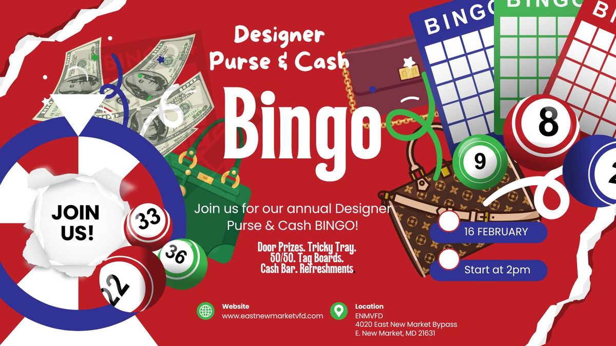 Annual Designer Purse & Cash B-I-N-G-O