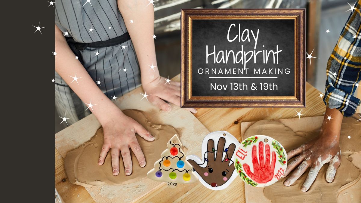 Clay Handprint Ornament Making