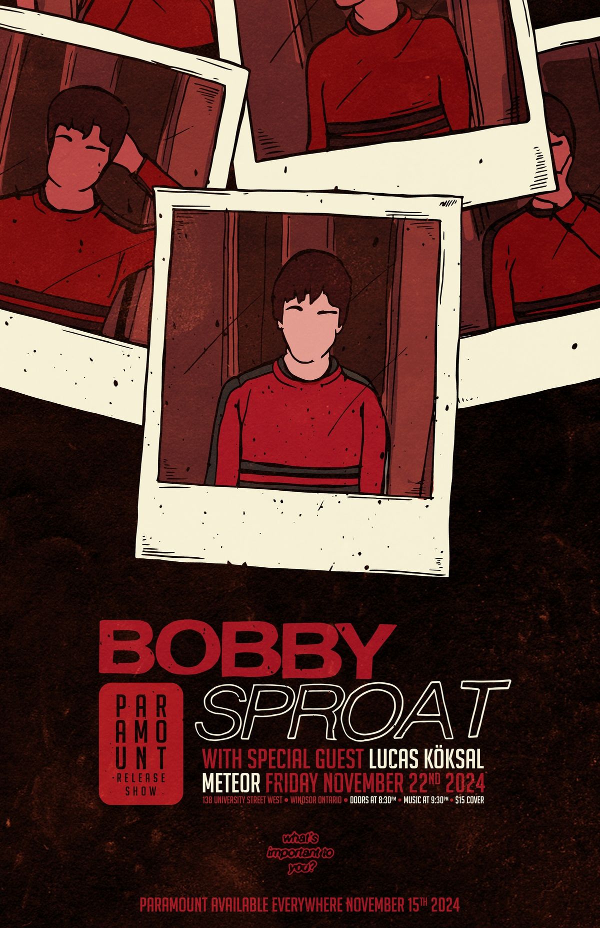 BOBBY SPROAT "PARAMOUNT" Album Release Show @ Meteor (Windsor, ON)