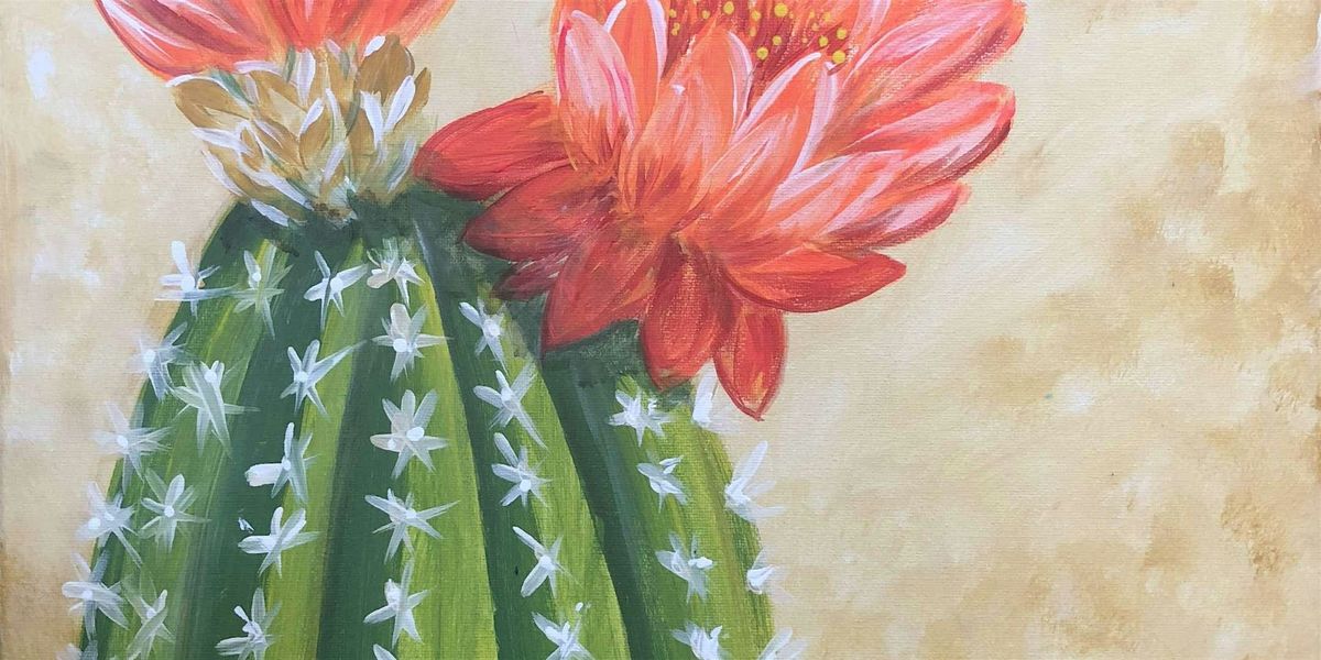 Cactus in Bloom - Paint and Sip by Classpop!\u2122