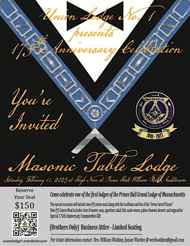 175th Anniversary Union Lodge No.1