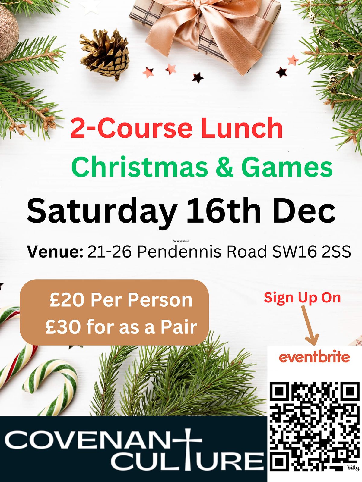 Covenant Culture Christmas Lunch + Games!