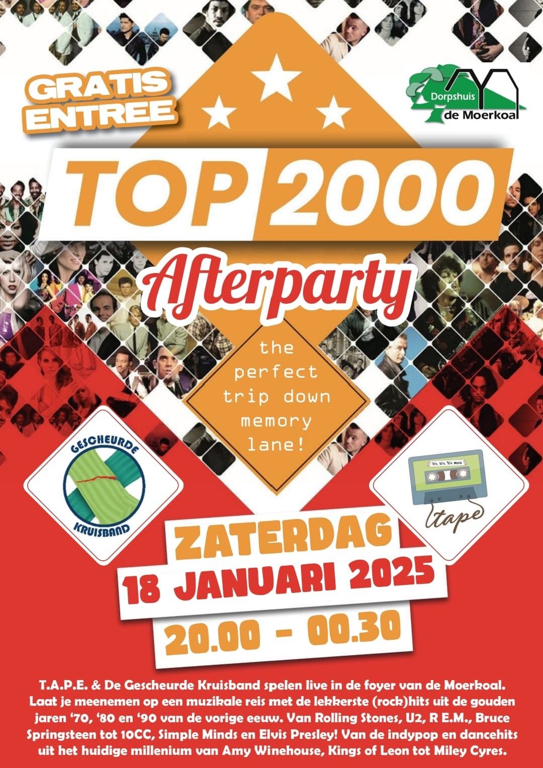 Top2000 afterparty met T.A.P.E. en De gescheurde Kruisband