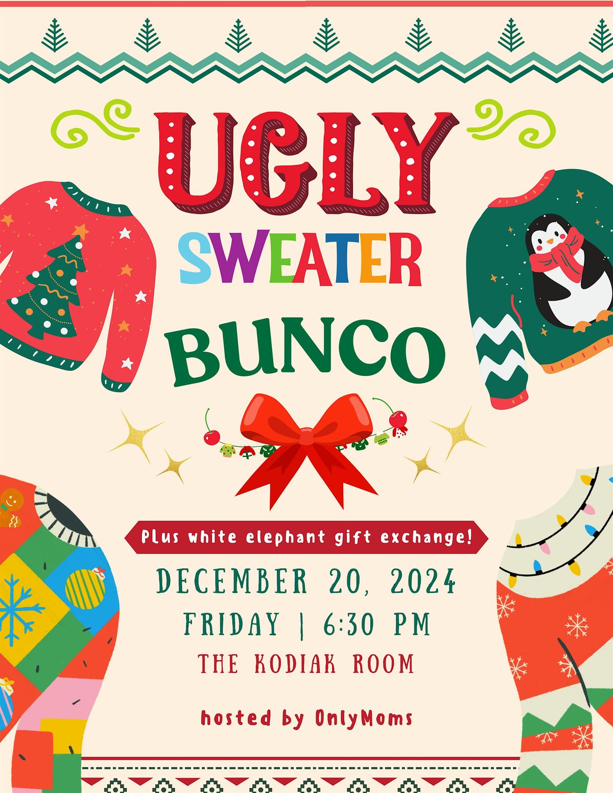 Ugly Sweater Bunco: Potluck + White Elephant Gift Exchange!