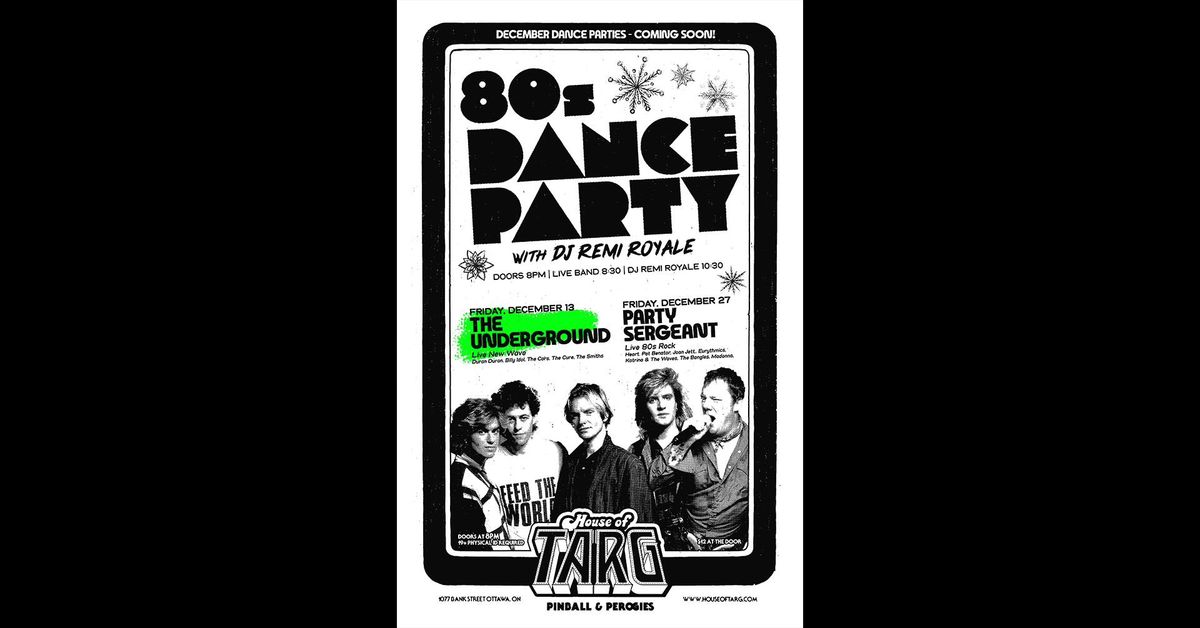 80s DANCE PARTY w DJ Remi Royale + The Underground (Live 80s New Wave)