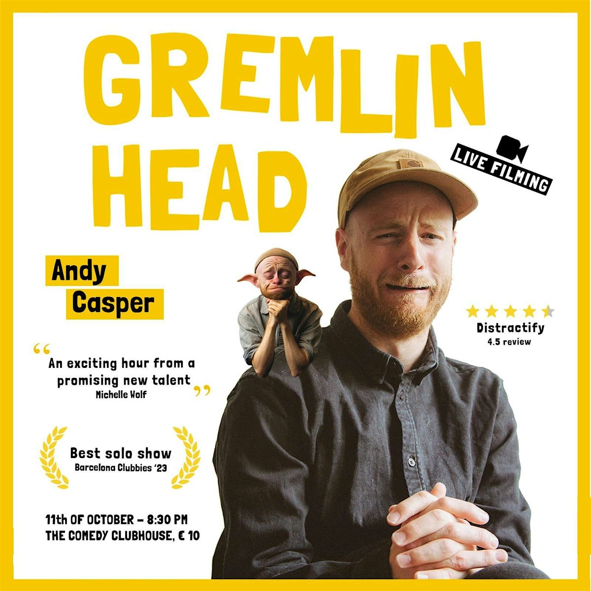 LIVE FILMING! Andy Casper: Gremlin Head \u2022 Stand-Up Solo in English \u2022 Friday