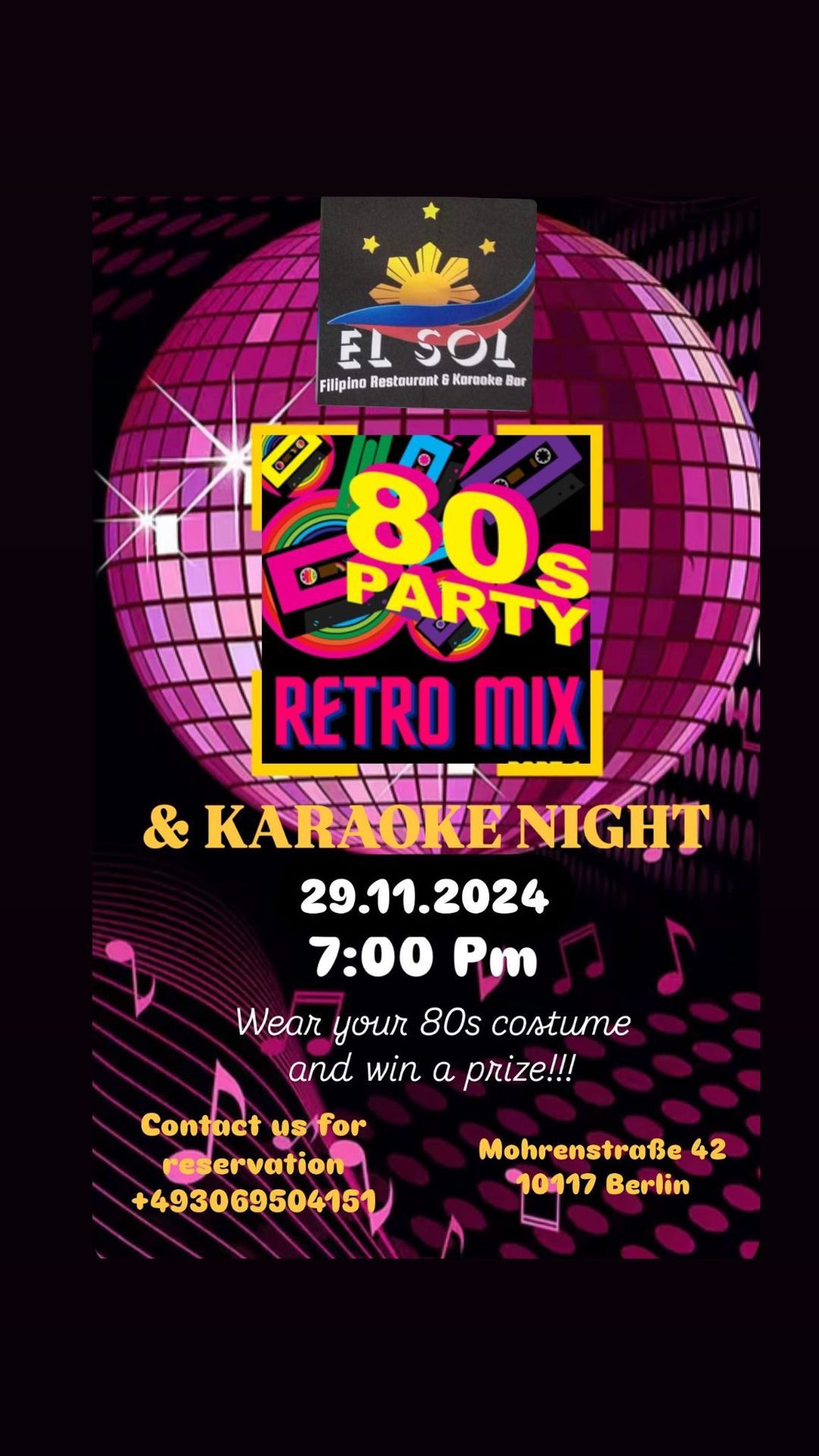 80's Party with Karaoke night