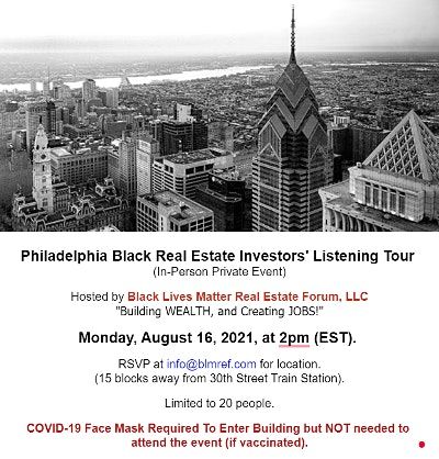 Black Real Estate Investors Listening Tour in Philadelphia