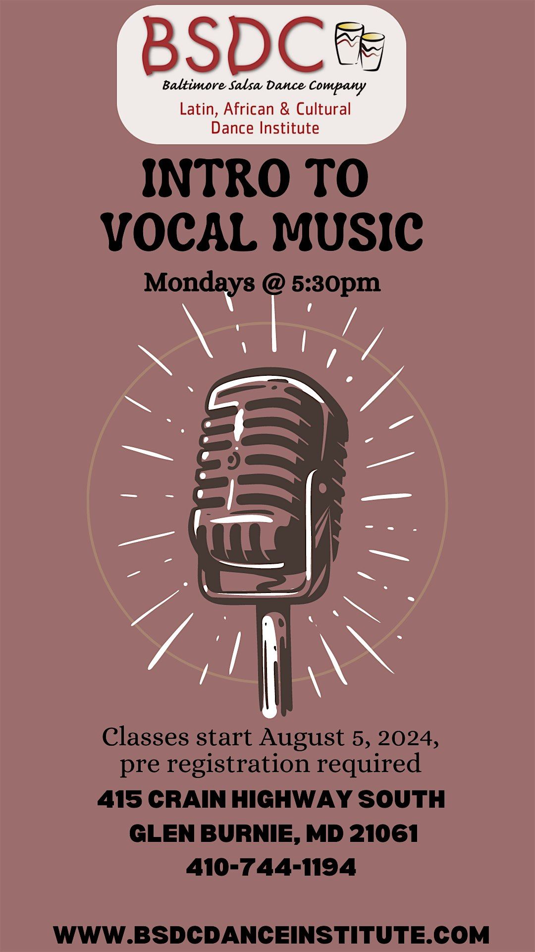 Intro to Vocal Music Classes for Kids & Teens! Mondays at 5:30pm!