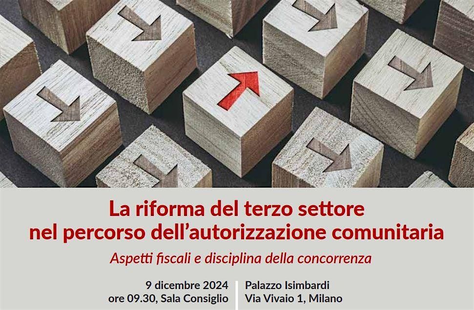 La riforma del terzo settore nel percorso dell\u2019autorizzazione comunitaria.