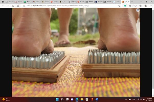 Standing on nails (Sadhu board)