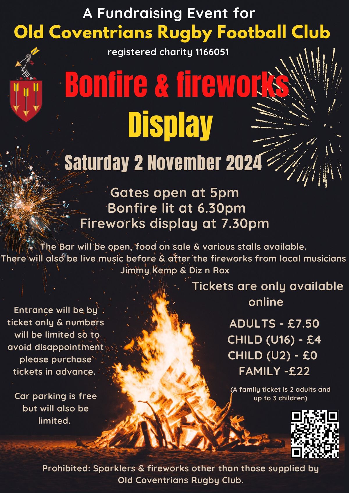 Old Coventrians RFC Bonfire & Fireworks Display