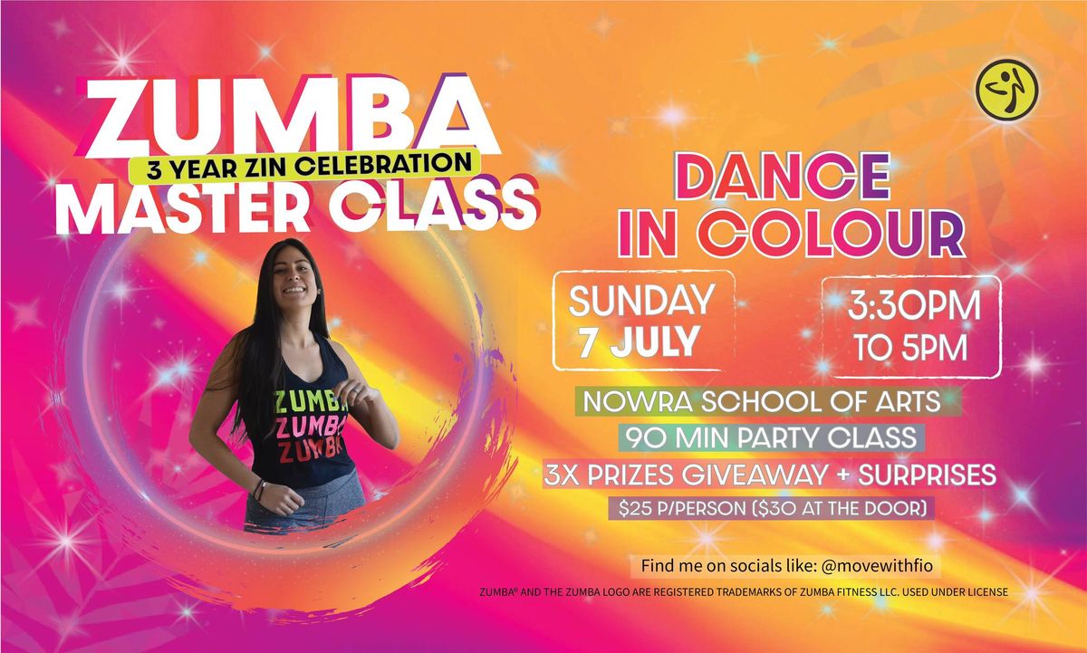 ZUMBA\u00ae MASTER CLASS DANCE IN COLOUR - 90min Zumba Party