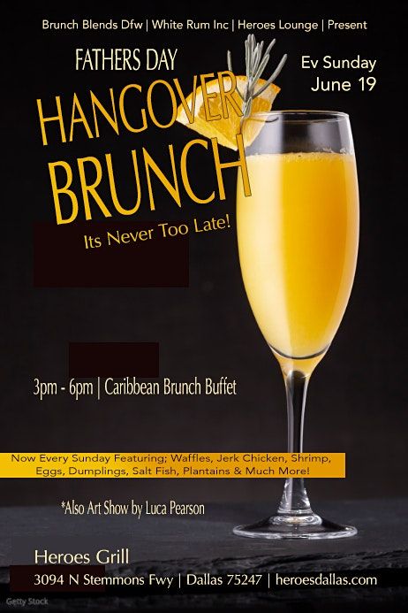 HANGOVER BRUNCH | Every Sunday 3p - 6p | For late Sleepers!