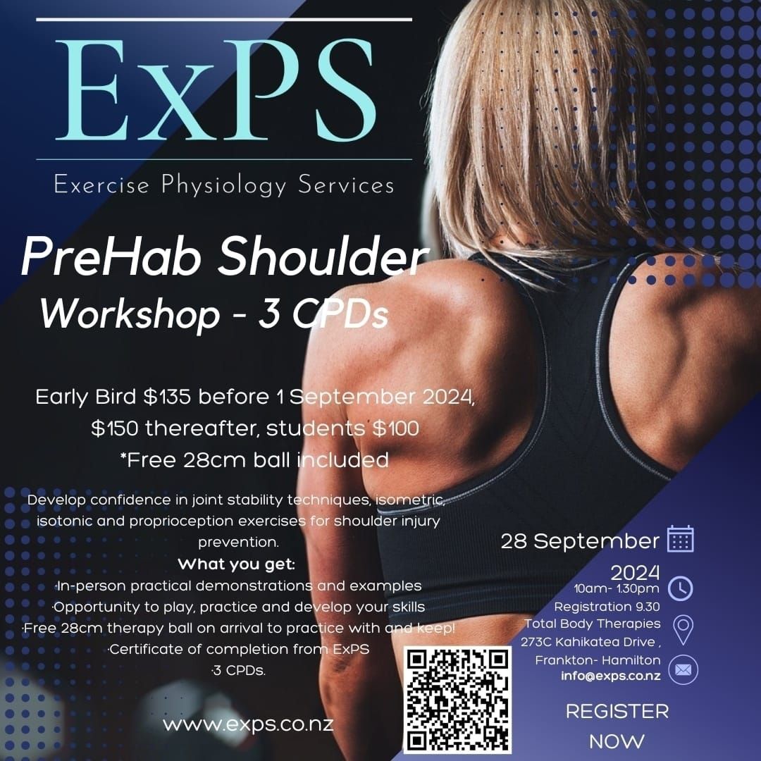 PreHab Shoulder workshop $150 (Students $100)