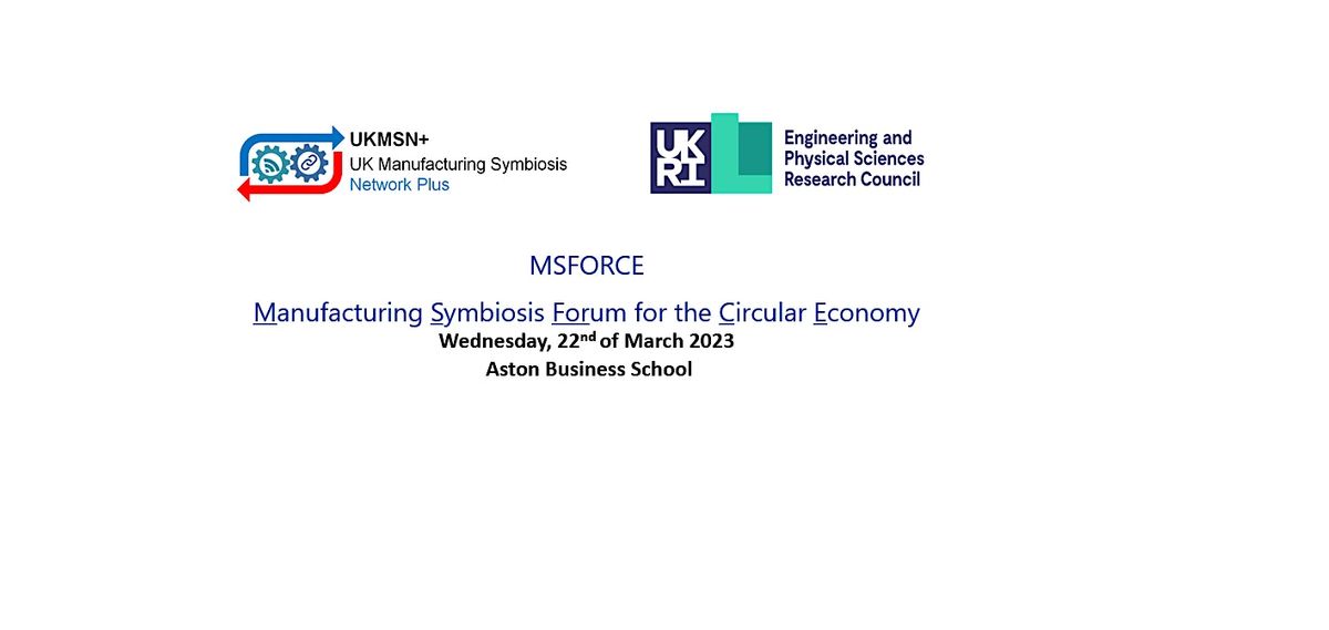 MSFORCE - Manufacturing Symbiosis Forum for the Circular Economy