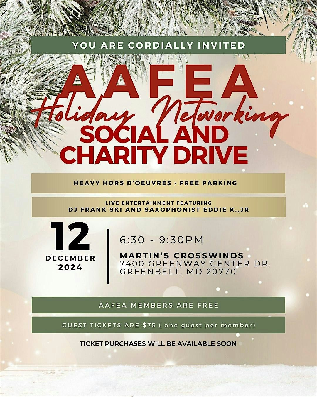 AAFEA Holiday Networking Social & Charity Drive