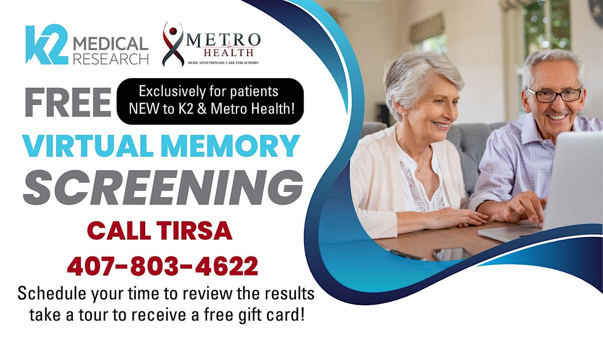 Free Virtual Memory Screening for Seniors with K2 Medical Research