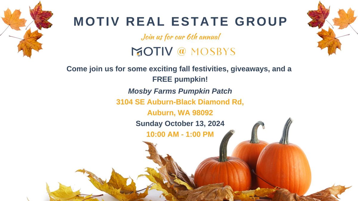 6th Annual Motiv @ Mosbys Pumpkin Patch Event!