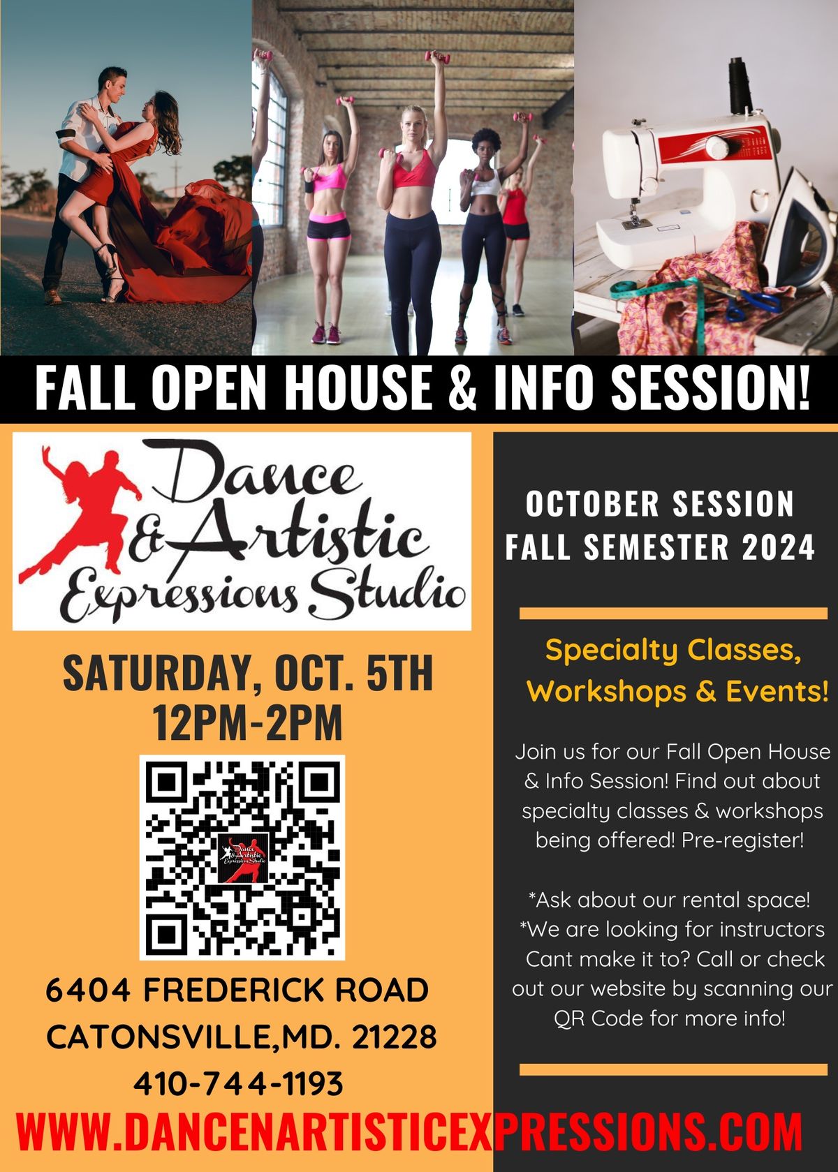 DAE Studio\u2019s Fall Open House & Info Session!