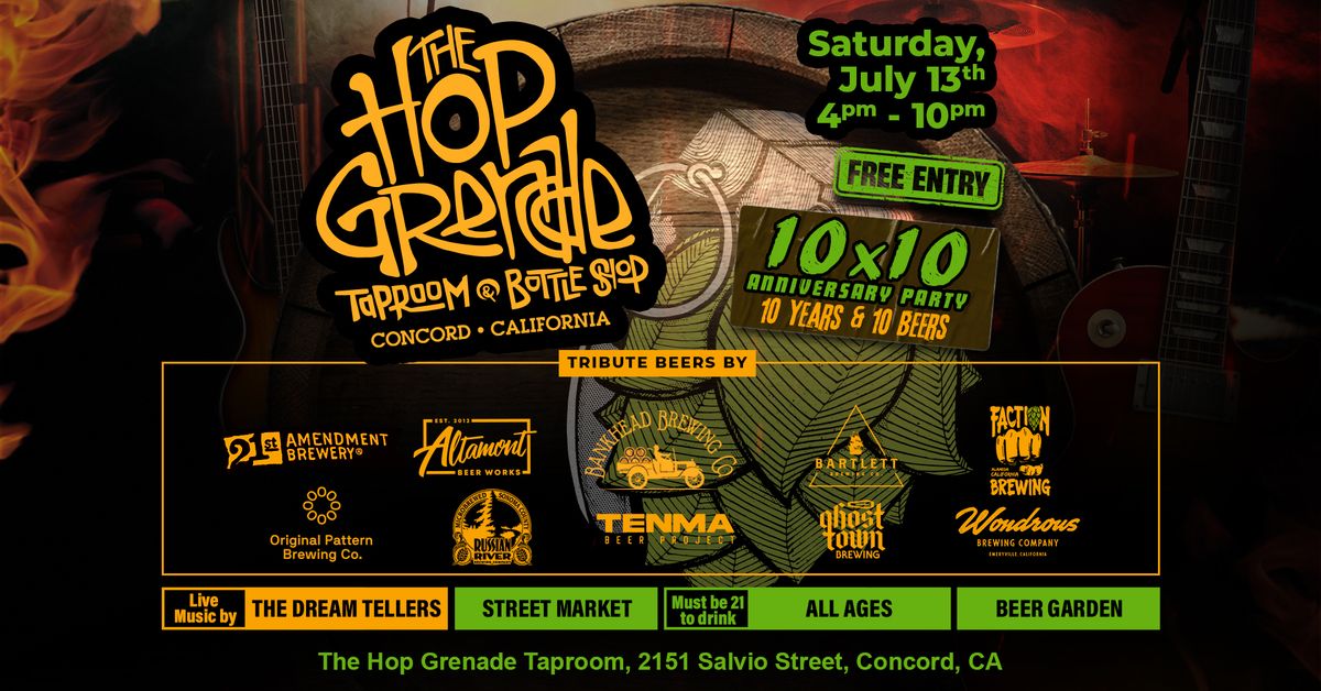 Hop Grenade 10th Anniversary Bash, Night Market, Beer Garden Extravaganza!