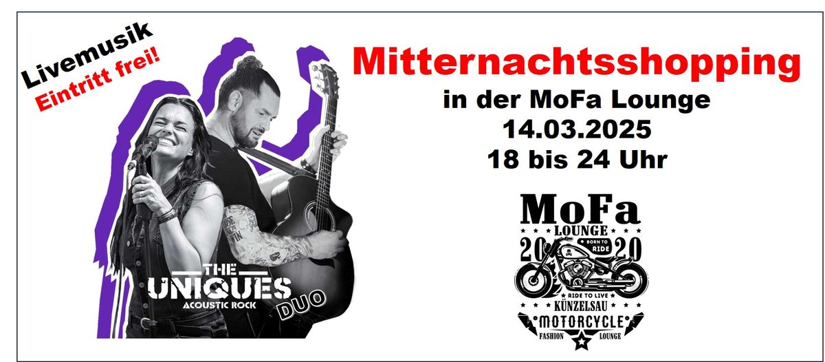 Mitternachtshopping mit Livemusik "The Uniques Duo"