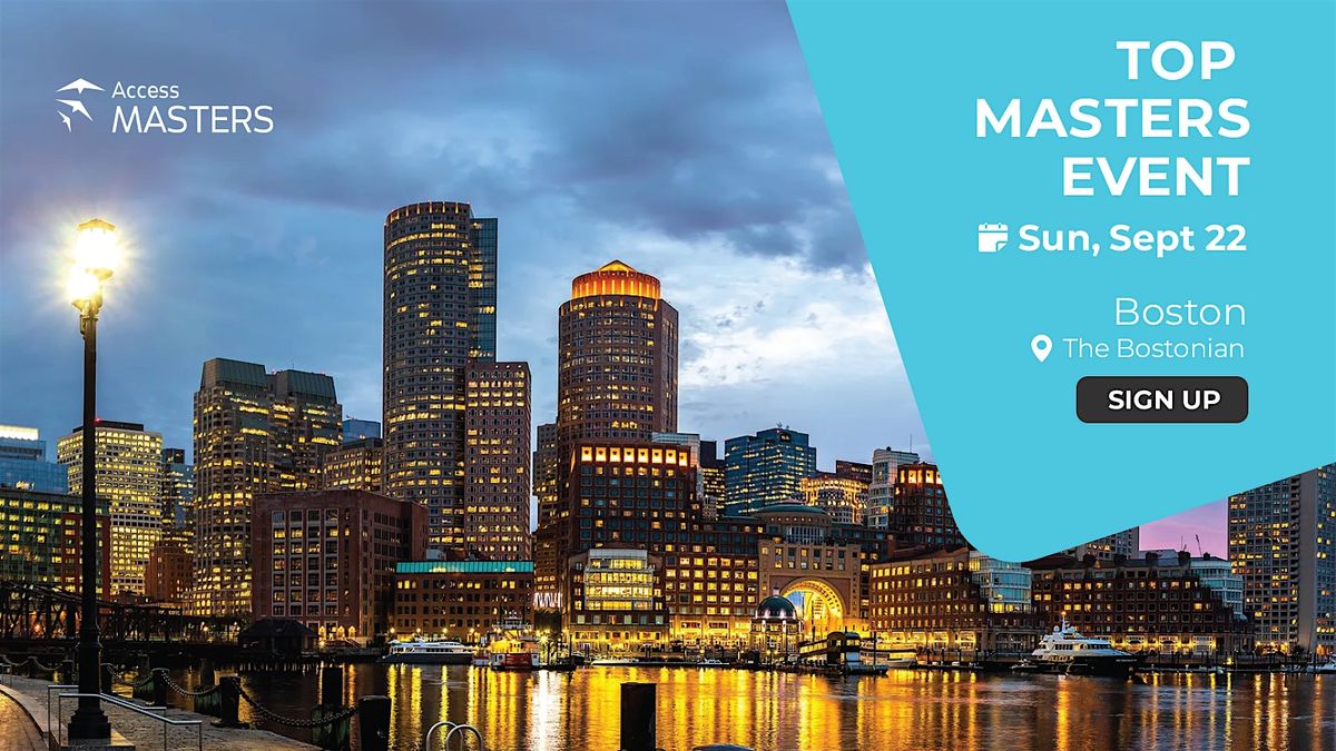 Access Masters in-person event in Boston on September 22nd