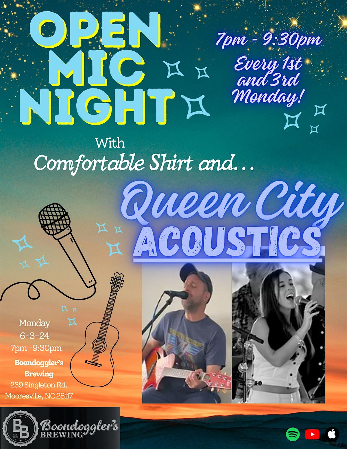 Open Mic at Boondoggler's Brewing featuring Queen City Acoustics