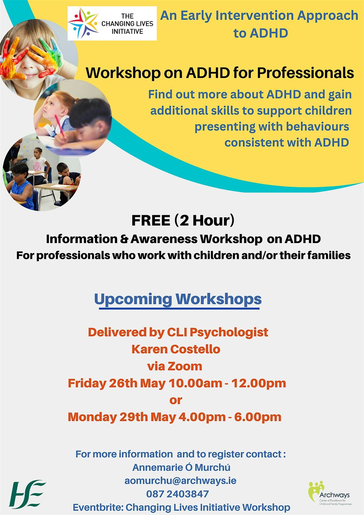 Changing Lives Initiative ADHD Workshop for Professionals (Drogheda)