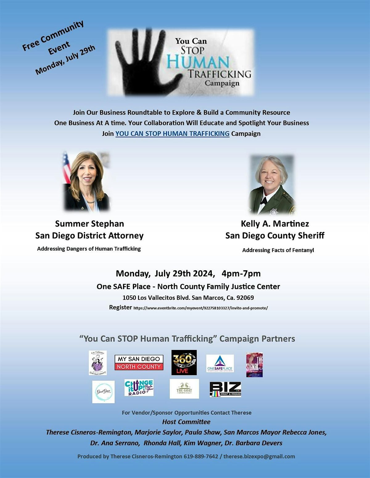 STOP HUMAN TRAFFICKING\/FENTANTYL  Community Business Round Table