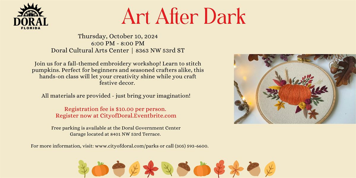 Art After Dark - Embroidery Workshop