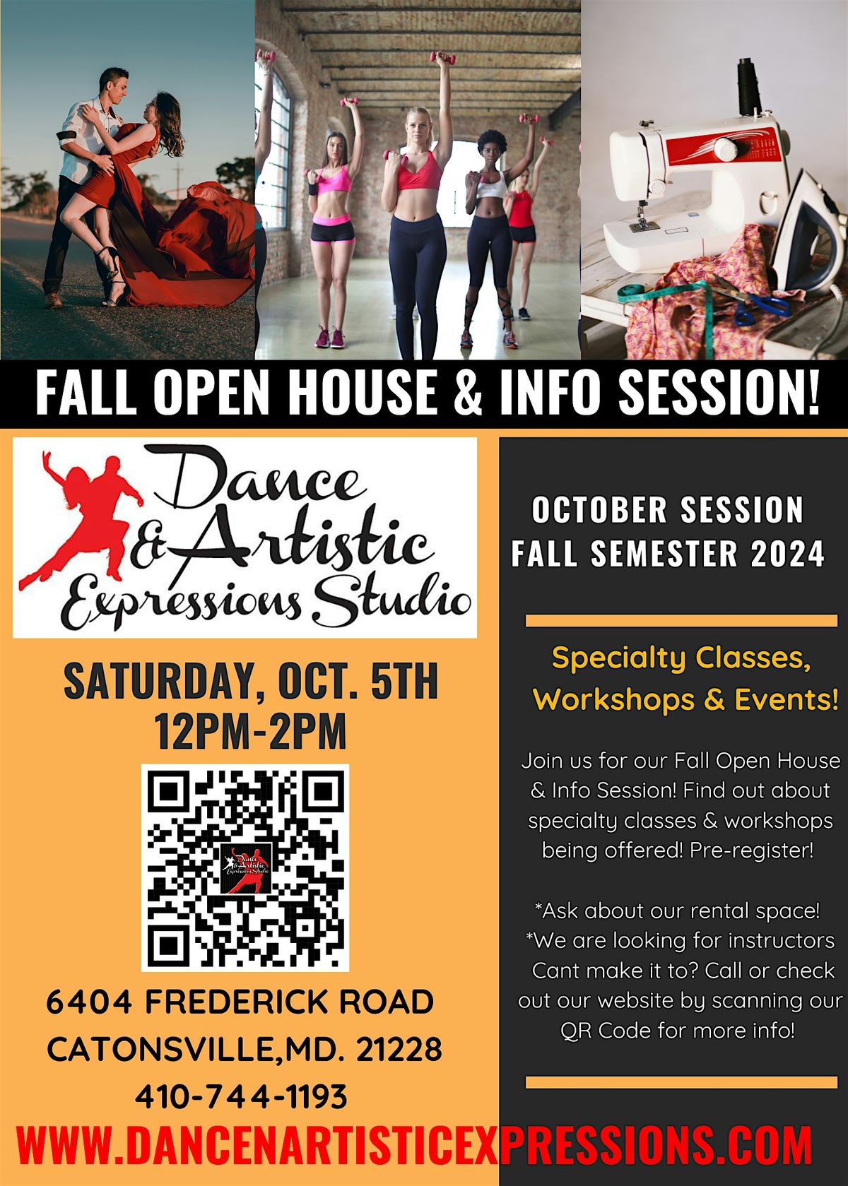 DAE Studio\u2019s Fall Open House & Info Session!