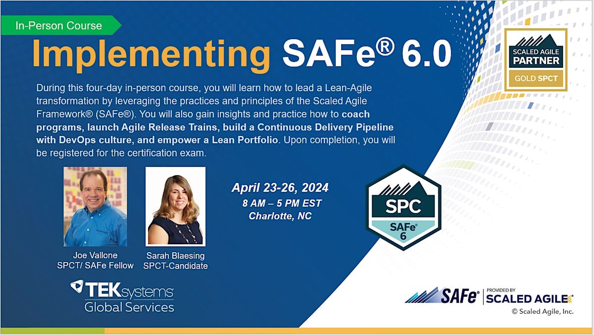 Implementing SAFe - IN PERSON