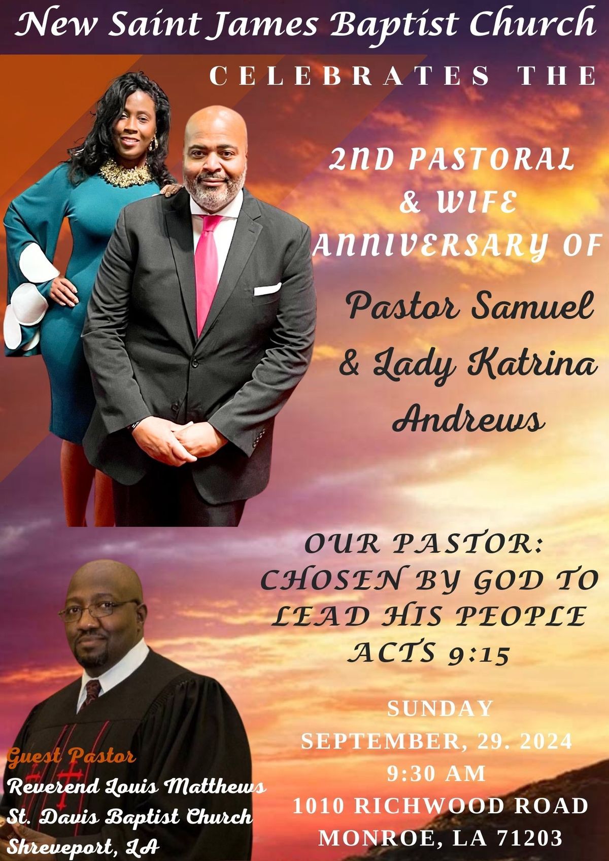 Pastor and Wife Anniversary 