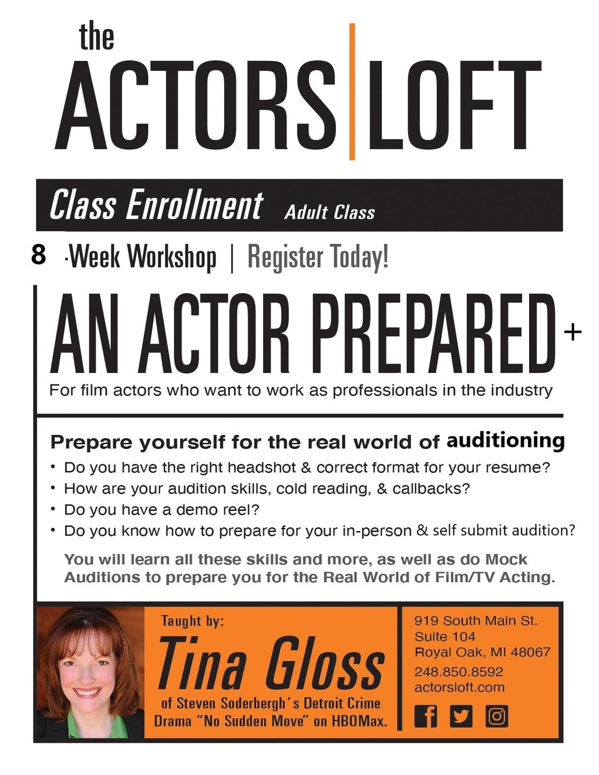 An Actor Prepared + Self Submit (Marketing & Audition Class) MUST EMAIL TO REGISTER, see below