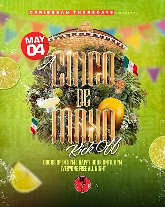Cinco De Mayo CARIBBEAN Kick Off at Katra Lounge! | Happy Hour til 8pm