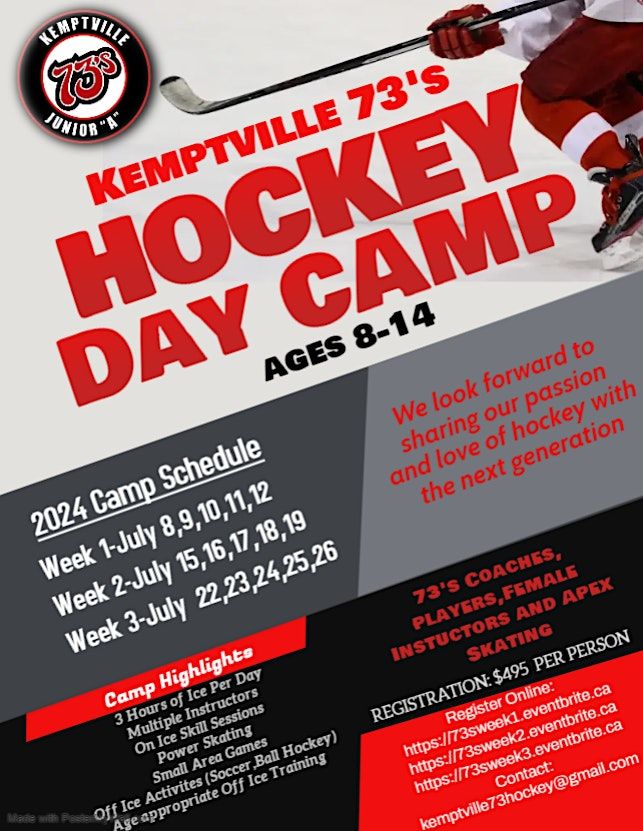 Kemptville 73's Summer Hockey Day Camp Week 3