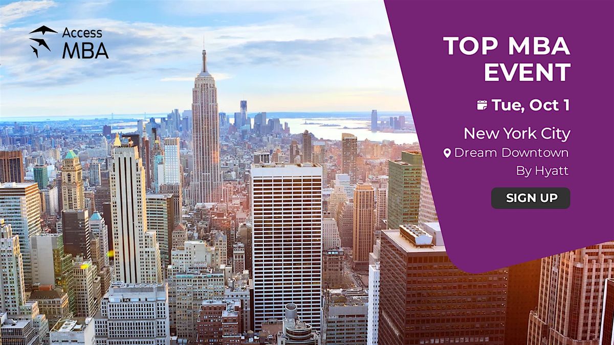 Access MBA in-person event on October 1st in New York City