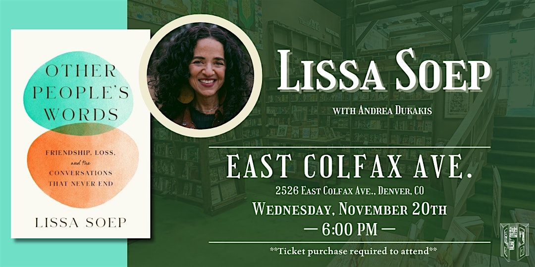 Lissa Soep with Andrea Dukakis Live at Tattered Cover Colfax