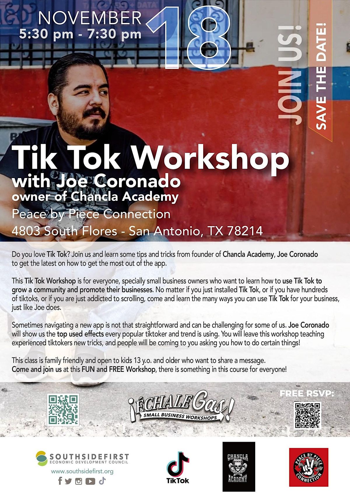 Tik Tok Workshop with Joe Coronado, Owner of Chancla Academy