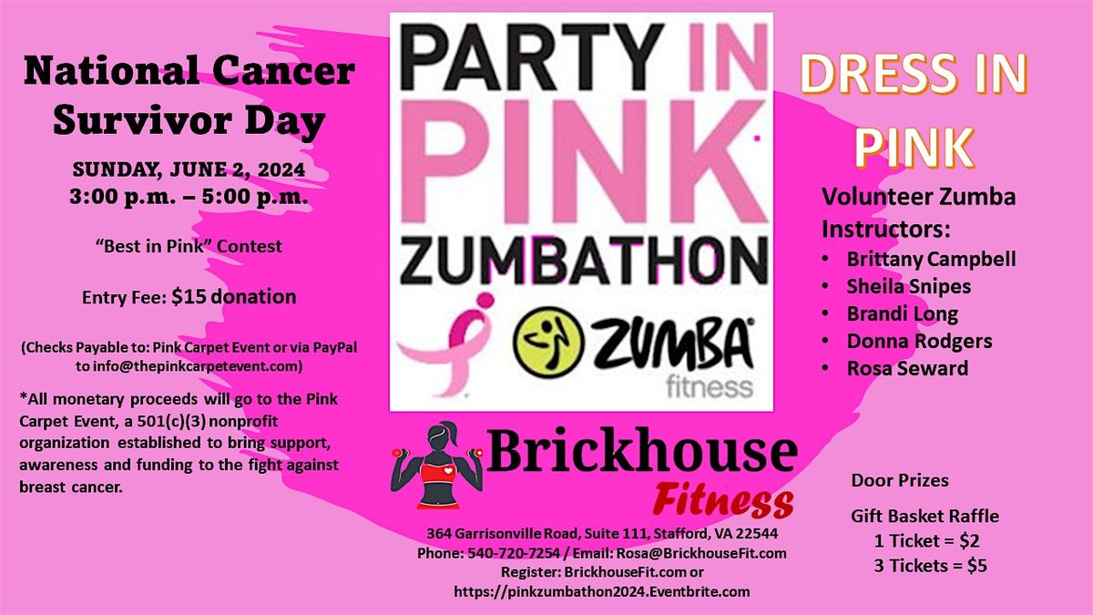 National Cancer Survivor Day Party in Pink Zumbathon