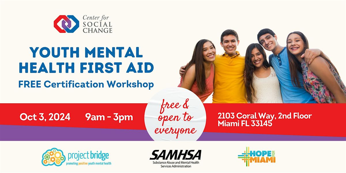 FREE Certification Workshop - Youth Mental Health First Aid, Center for ...